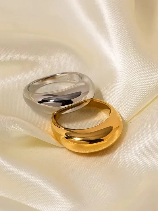 SIZE 8 | 18K Gold Plated Chunky Dome Ring - Picture 5 of 11